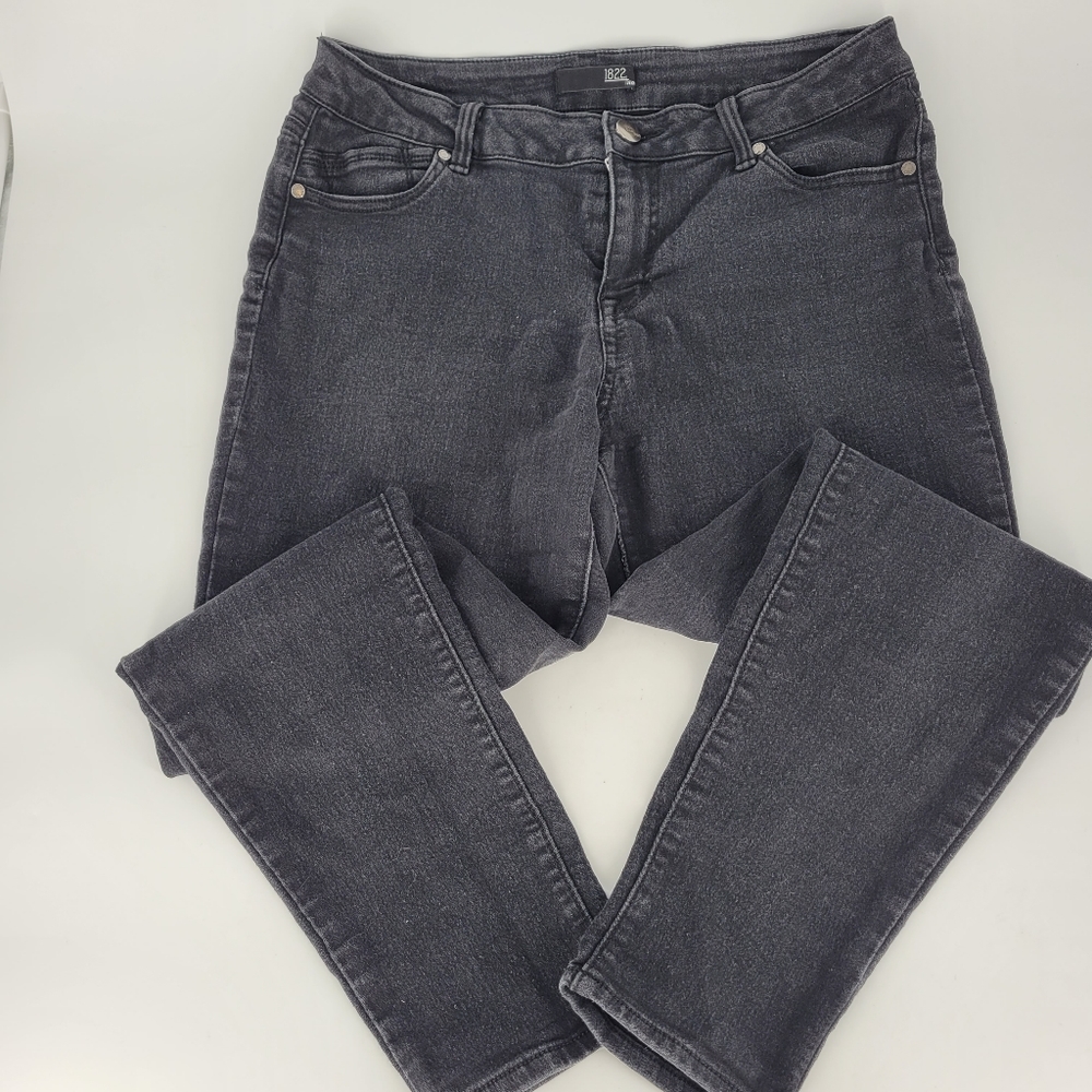 1822 Denim Women's Slim Fit Denim Skinny Jeans Stretch Solid Black Size 12/31
